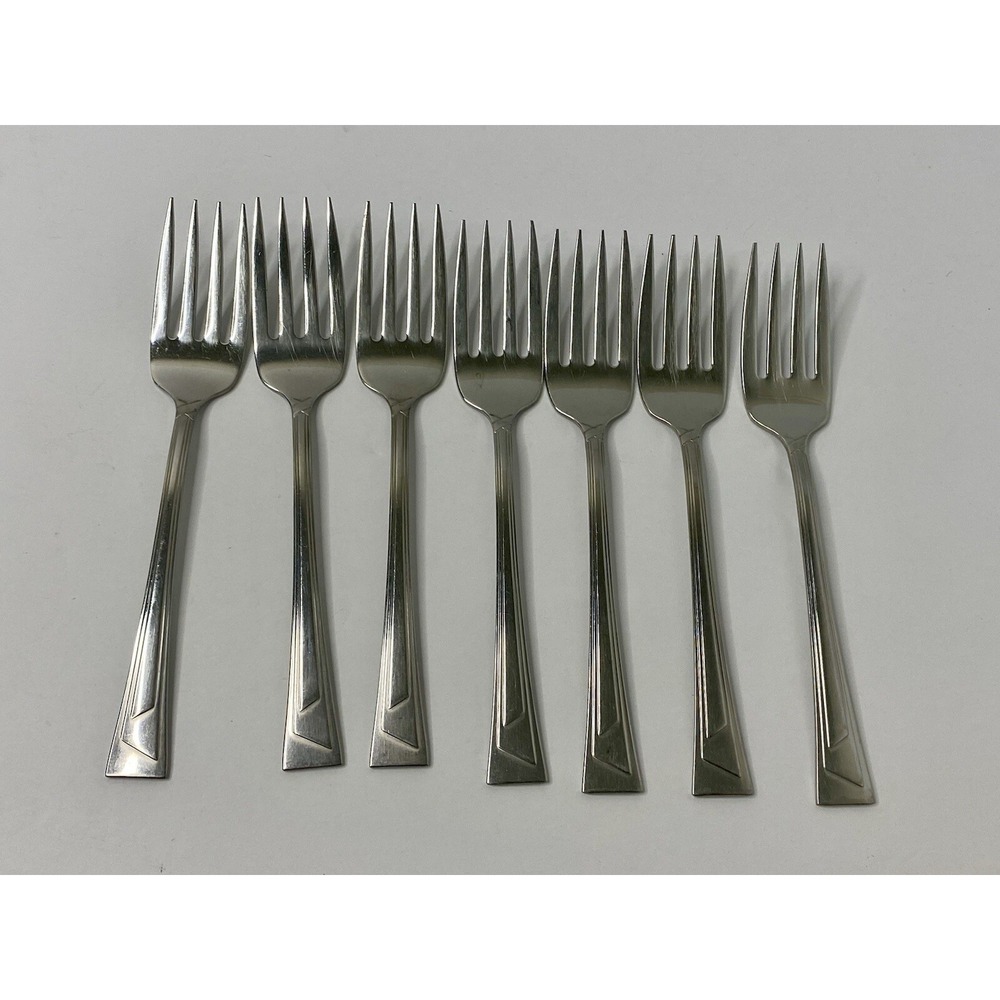Oneida Ledges Set of 7 Salad Forks USA Stainless Flatware